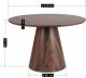 Mebel Elite Stół Okrągły EMILI 120 cm Orzech Nowoczesny Loft do Jadalni Salonu 12