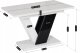 Mebel Elite Stół Prostokątny Rozkładany CLARK 120-160 cm Czarny/Biały Połysk Glamour 11