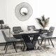 Mebel Elite Stół Prostokątny Rozkładany CLARK 120-160 cm Czarny Połysk Glamour 1
