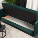Mebel Elite Sofa z Funkcją Spania Wersalka Rozkładana Dwuosobowa TIVIOLI Zielona Welurowa Nowoczesna do Salonu 6