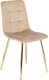 Mebel Elite Zestaw Stół Okrągły SALLO 100 cm i 4 Krzesła Tapicerowane YORK Kremowe Glamour 11
