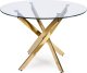 Mebel Elite Zestaw Stół Okrągły SALLO 100 cm i 4 Krzesła Tapicerowane YORK Kremowe Glamour 6