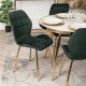 Mebel Elite Krzesło Tapicerowane do Jadalni LUCKY Zielone Welurowe Nowoczesne Glamour 3