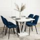 Mebel Elite Krzesło Tapicerowane do Jadalni LUCKY Granatowe Welurowe Nowoczesne Loft 3