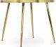 Mebel Elite Zestaw Stół Okrągły TINGA 100 cm Czarny/Złoty i 4 Krzesła Tapicerowane Plecione CAPRI Kremowe Glamour 7