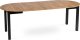 Mebel Elite Zestaw Stół Okrągły Rozkładany JAMES 102-222 cm Dąb Craft/Czarny i 4 Krzesła Tapicerowane do Salonu ROBIN Szare Welurowe 11