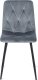 Mebel Elite Zestaw Stół Okrągły Rozkładany JAMES 102-222 cm Dąb Craft/Czarny i 4 Krzesła Tapicerowane do Salonu ROBIN Szare Welurowe 14