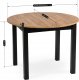 Mebel Elite Zestaw Stół Okrągły Rozkładany JAMES 102-222 cm Dąb Craft/Czarny i 4 Krzesła Tapicerowane do Salonu ROBIN Szare Welurowe 17