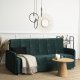 Mebel Elite Sofa z Funkcją Spania Wersalka Rozkładana Dwuosobowa ARIA Welurowa Zielona Nowoczesna do Salonu 1