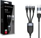 Kabel USB Conceptronic USB-C USB-A - USB-C + microUSB + Lightning 1.5 m Czarny (ETTA06B15) 2