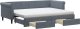 vidaXL Sofa rozsuwana z szufladami, ciemnoszara, 80x200 cm, aksamit 2