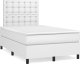 vidaXL Łóżko kontynentalne z materacem i LED, białe, 120x190 cm 1