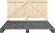 vidaXL Rama łóżka z wezgłowiem, szara, 200x200 cm, lite drewno sosnowe 5