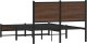 vidaXL Metalowa rama łóżka z wezgłowiem, brązowy dąb, 120x200 cm 7
