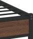 vidaXL Metalowa rama łóżka z wezgłowiem, brązowy dąb, 120x200 cm 8