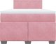 vidaXL Łóżko kontynentalne z materacem, różowe, 120x190 cm, aksamit 6