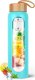 Hydrate Heroes Butelka Szklana Na Wodę Bidon Sportowy Motywacyjny Z Etui Fitness 1000Ml 1L 1