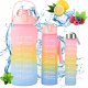 Hydrate Heroes Butelka Na Wodę Bidon Z Miarką Ze Słomką Przypomnienie Siłownia Zestaw 3Szt 1