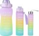 Hydrate Heroes Butelka Na Wodę Bidon Z Miarką Ze Słomką Przypomnienie Siłownia Zestaw 3Szt 11