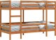 vidaXL Łóżko piętrowe, woskowy brąz, 90x200 cm, lite drewno sosnowe 4