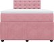 vidaXL Łóżko kontynentalne z materacem, różowe, 120x190 cm, aksamit 4