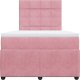 vidaXL Łóżko kontynentalne z materacem, różowe, 120x190 cm, aksamit 4