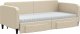 vidaXL Sofa rozsuwana z szufladami, kremowa, 90x200 cm, tkanina 3