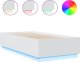 vidaXL Rama łóżka z LED, biała, 75x190 cm, materiał drewnopochodny 2