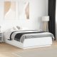 vidaXL Rama łóżka z LED, biała, 135x190 cm, materiał drewnopochodny 1