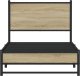 vidaXL Metalowa rama łóżka, bez materaca, dąb sonoma, 75x190 cm 5