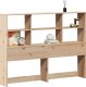 vidaXL Wezgłowie do łóżka, z półkami, 120 cm, lite drewno sosnowe 1