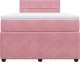 vidaXL Łóżko kontynentalne z materacem, różowe, 120x190 cm, aksamit 4