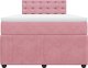 vidaXL Łóżko kontynentalne z materacem, różowe, 120x190 cm, aksamit 6
