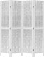 vidaXL Parawan pokojowy, 4-panelowy, biały, lite drewno paulowni 4