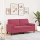 vidaXL 2-osobowa sofa z poduszkami, winna czerwień, 140 cm, aksamit 1