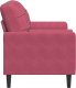 vidaXL 2-osobowa sofa z poduszkami, winna czerwień, 140 cm, aksamit 4