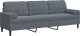 vidaXL 3-osobowa sofa z poduszkami, ciemnoszara, 210 cm, aksamit 2