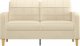 vidaXL 2-osobowa sofa, kremowa, 140 cm, tapicerowana tkaniną 3