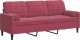 vidaXL 3-osobowa sofa z poduszkami, winna czerwień, 180 cm, aksamit 2