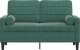 vidaXL 2-osobowa sofa z poduszkami, ciemnozielona, 120 cm, aksamit 3