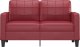 vidaXL 2-osobowa sofa, winna czerwień, 140 cm, sztuczna skóra 3