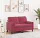 vidaXL 2-osobowa sofa z poduszkami, winna czerwień, 120 cm, aksamit 1