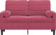 vidaXL 2-osobowa sofa z poduszkami, winna czerwień, 120 cm, aksamit 3