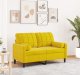 vidaXL 2-osobowa sofa z poduszkami, żółta, 120 cm, aksamit 1