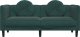 vidaXL Sofa 2-osobowa z poduszkami, ciemnozielona, aksamit 4