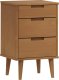 vidaXL Szafka nocna MOLDE, brązowa, 40x35x65 cm, lite drewno sosnowe 2