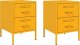 vidaXL Szafki nocne, 2 szt., musztardowe, 36x39x50,5 cm, stal 2