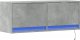 vidaXL Ścienna szafka TV z LED, szarość betonu, 100x31x35 cm 3