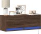 vidaXL Ścienna szafka TV z LED, brązowy dąb, 100x31x35 cm 1