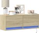 vidaXL Ścienna szafka TV z LED, dąb sonoma, 100x31x35 cm 1